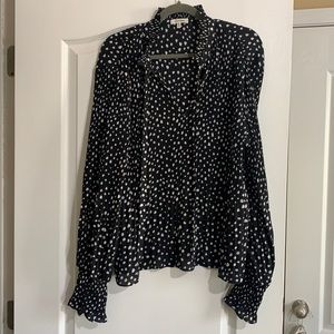 Max Studio tie neck pleated top